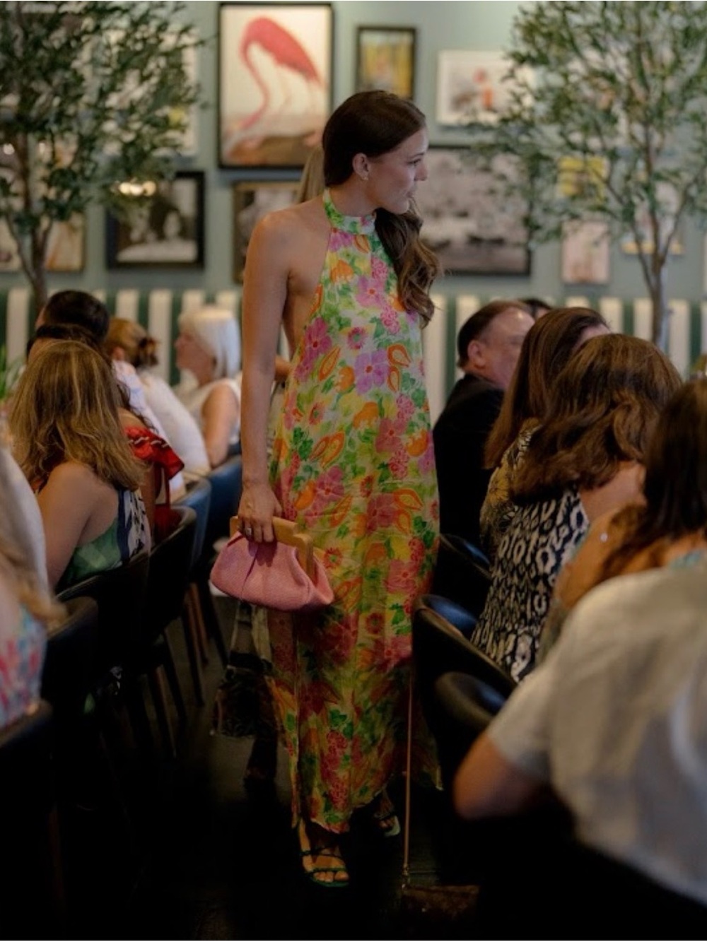 Sundress Floral Halter Maxi Dress in Multicolor